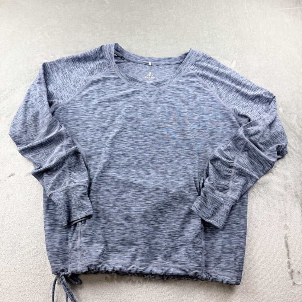 Prana Women's Small Gray Space Dye Long Sleeve Pullover Activewear Top